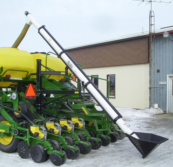 Seed Fill Auger - Cupped Plastic, Galvanized Shaft