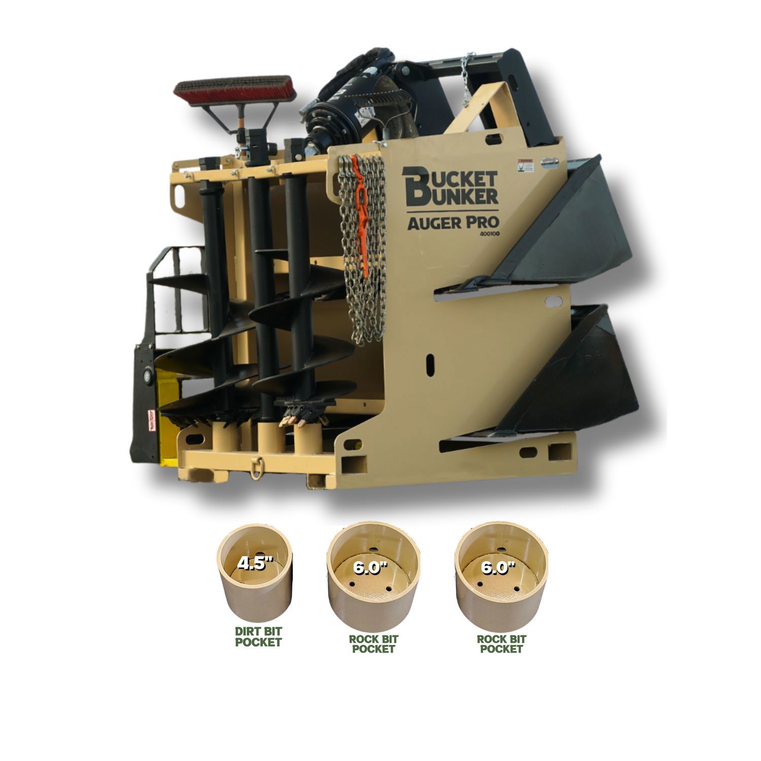 Auger Pro With 1 Dirt Bit & 2 Rock Bit Pockets