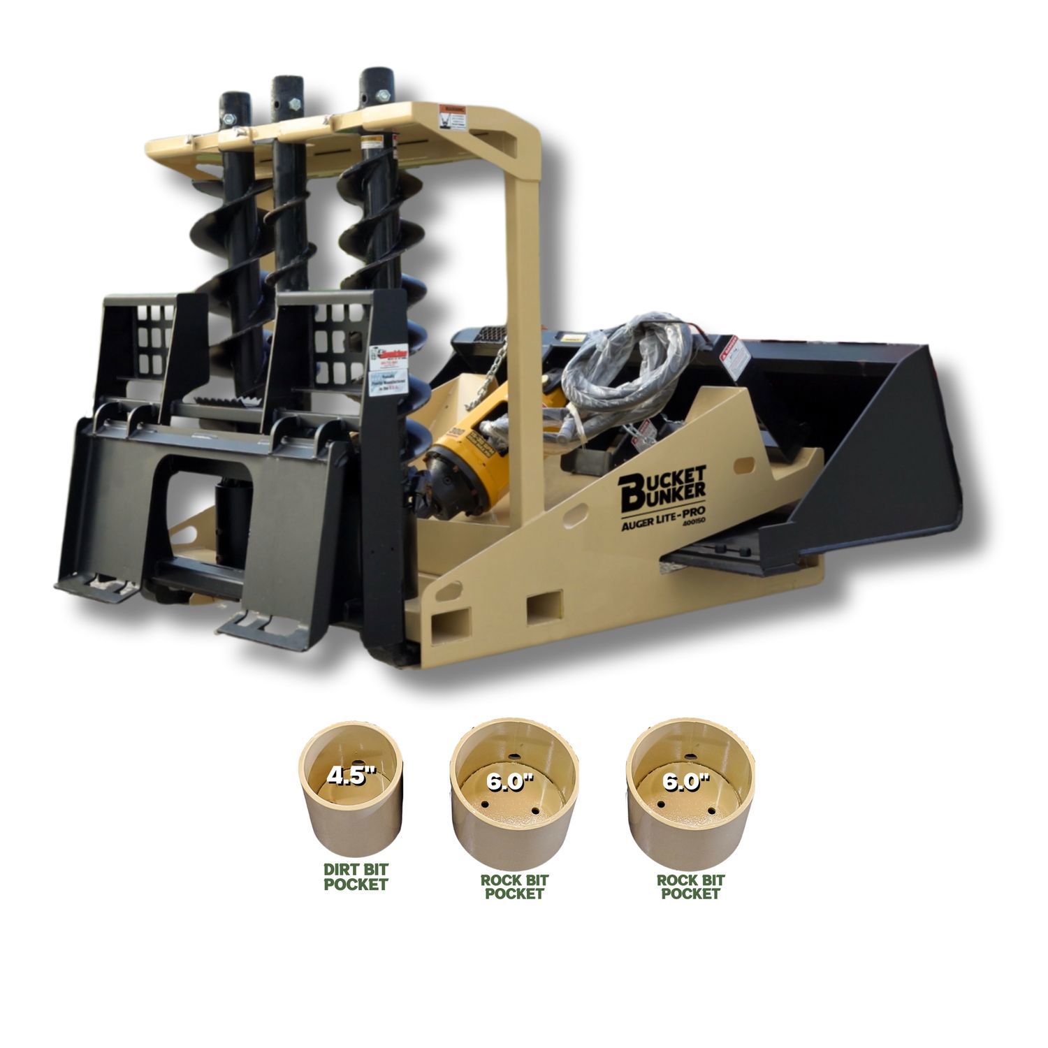 Auger Lite Pro With 1 Dirt Bit & 2 Rock Bit Pockets
