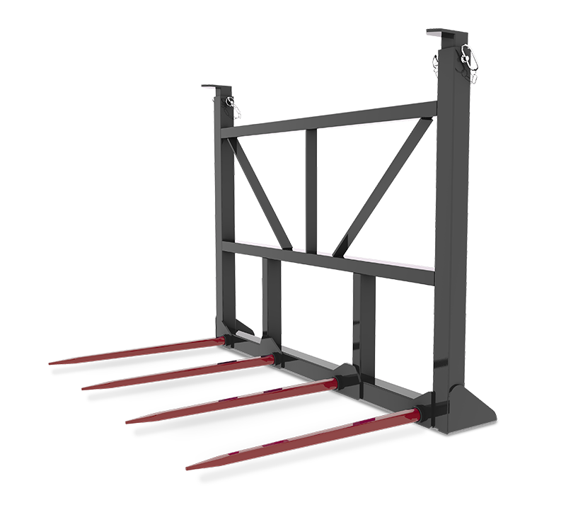 Four Prong Bale Spear 39" W/ Guard Skidsteer