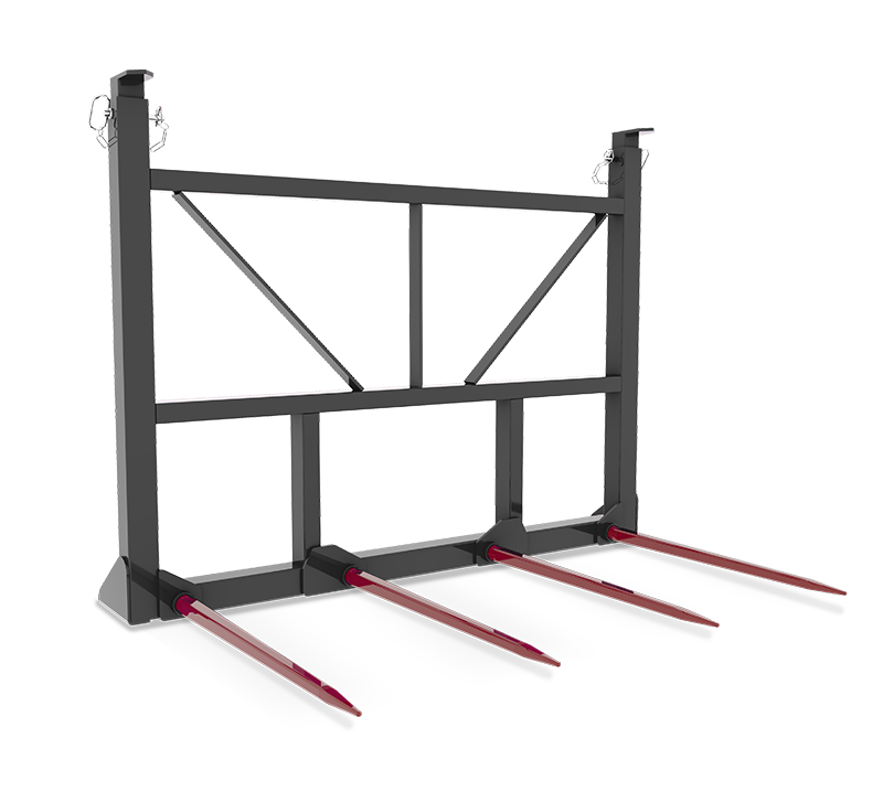 Four Prong Bale Spear 32" W/ Guard Skidsteer