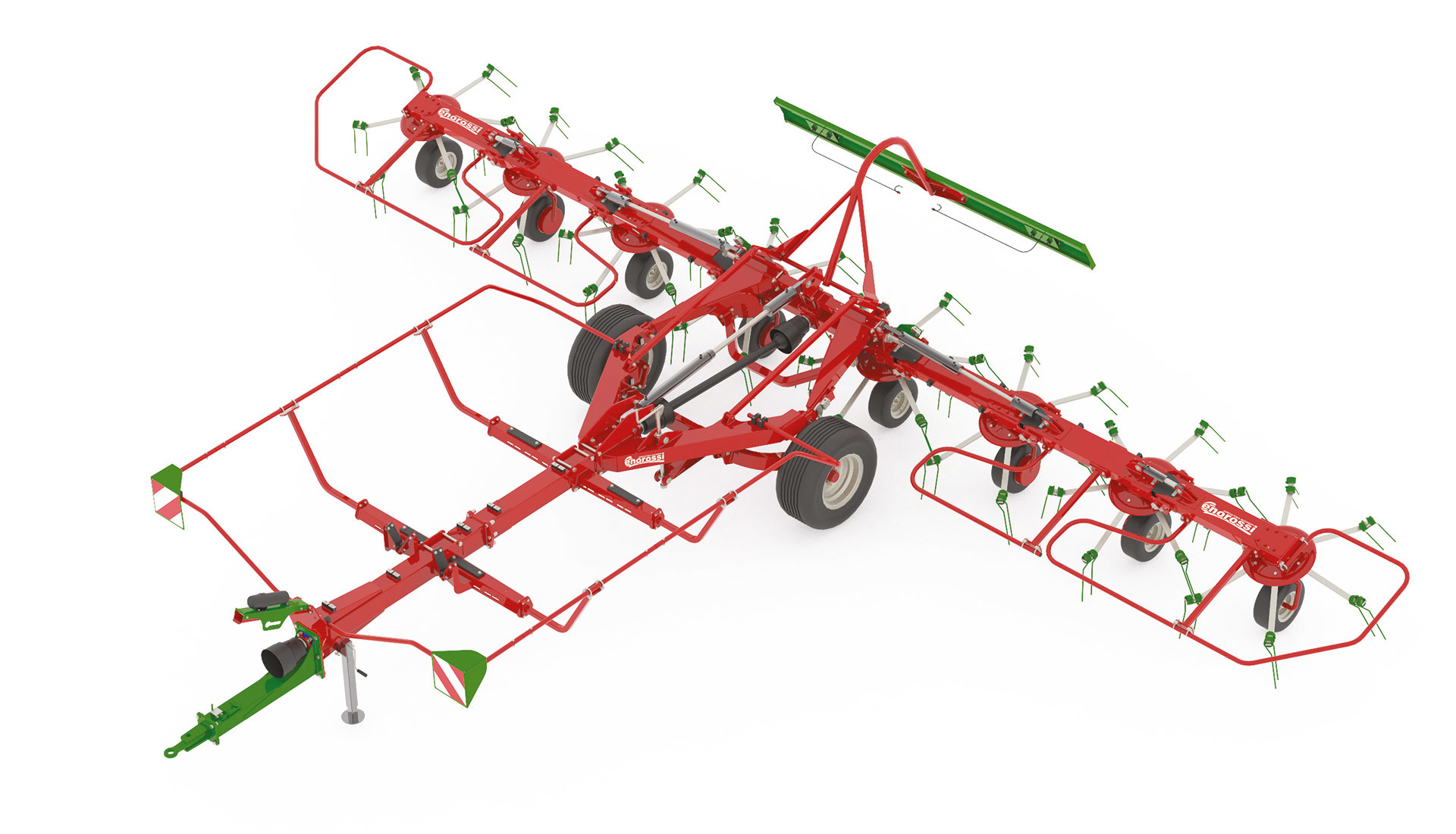 Eight Rotor Trolley Tedder - Pull Type