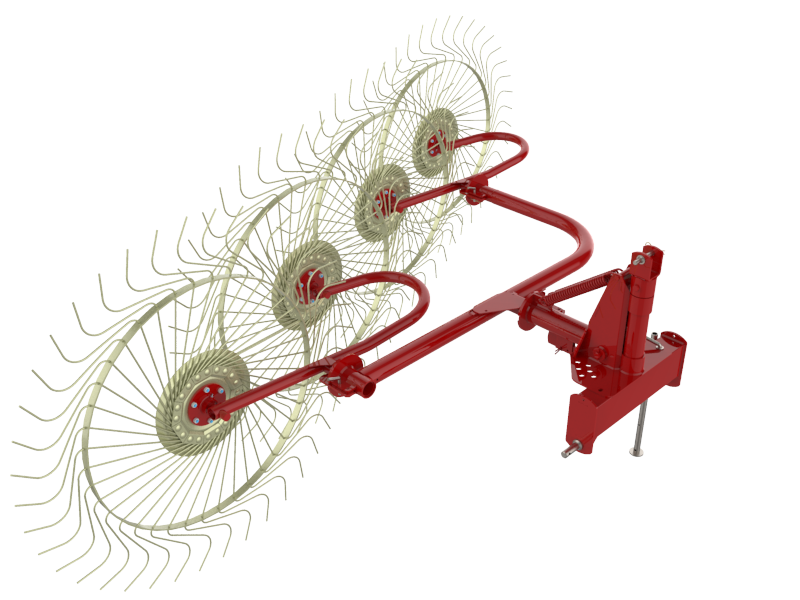 4 Wheel Inline Rake